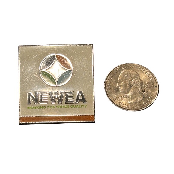♥️NEWEA Working for Water Quality Square  Enamel Lapel Pin - Picture 3 of 3